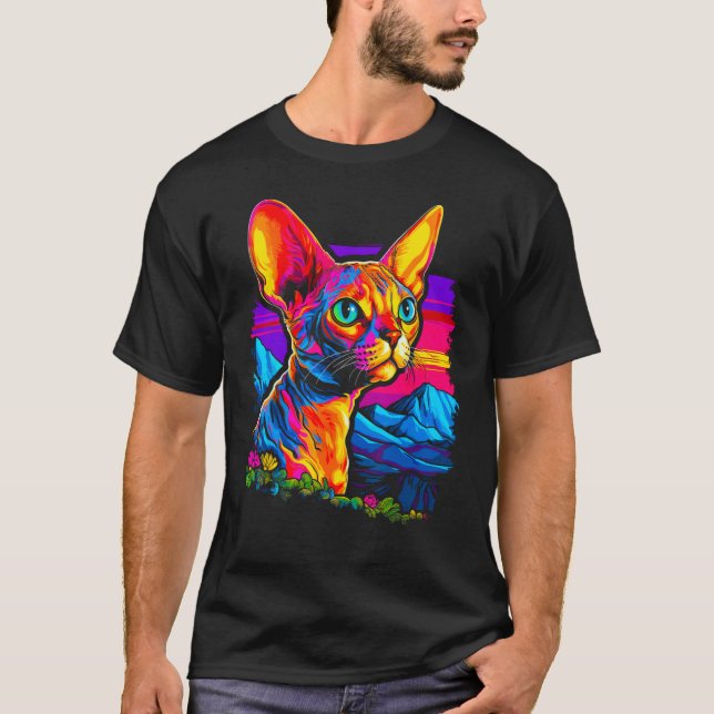 Vacker Devon Rex katt T Shirt (Framsida)