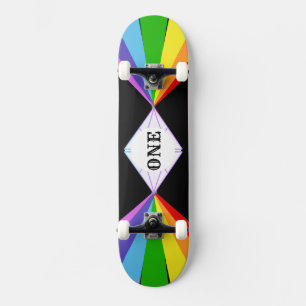 Vacker diamant & regnbåge mini skateboard bräda 18,5 cm