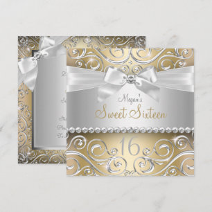 Vacker diamantbåge & Glänsande virvlande guld Swee Inbjudningar