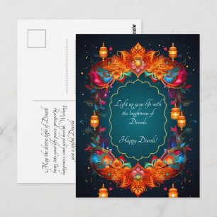 Vacker Diwali-postkort Vykort