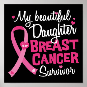 Vacker dotter Bröstcancer överlevande Mamma Pappa Poster