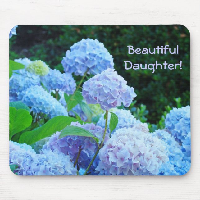 Vacker dotter! musmattor Blå hortensia (Framsidan)