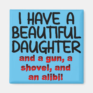 Vacker Dotter Pistol Spade Alibi Rolig Magnet