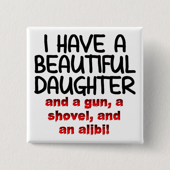 Vacker Dotter Pistol Spade Alibi Rollig Knapp (Framsida)