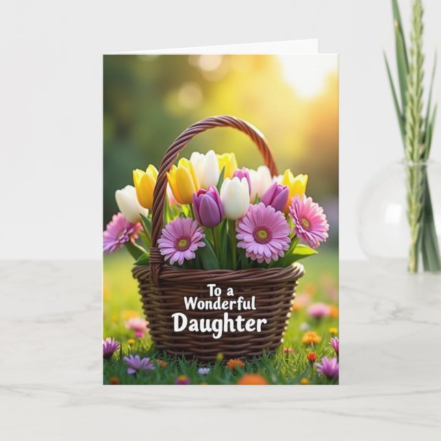 Vacker dotterdag blommokort kort (Framsida)