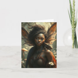 Vacker Dragon Fairy Porträtt Card Helgkort