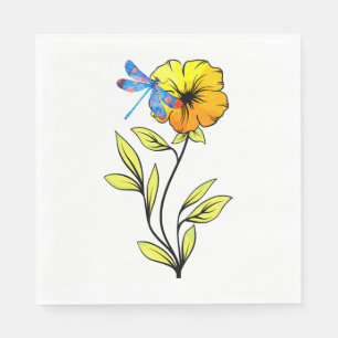 Vacker Dragonfly i blomman Pappersservett