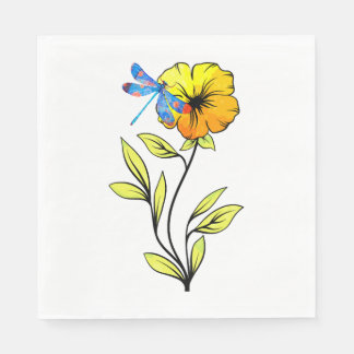 Vacker Dragonfly i blomman Pappersservett
