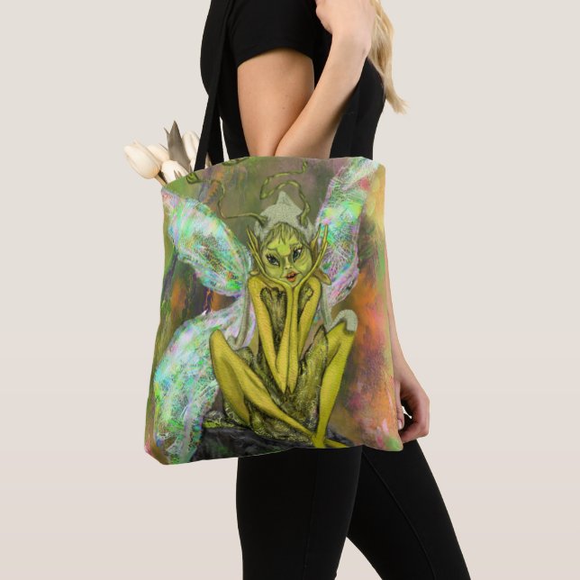 Vacker Dream Fairy Tote Bag Magic Fairytale Tygkasse (Närbild)