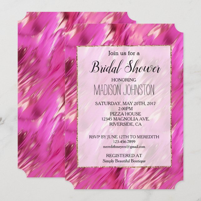 Vacker dröm rosa inbjudningar (Fram/baksida)