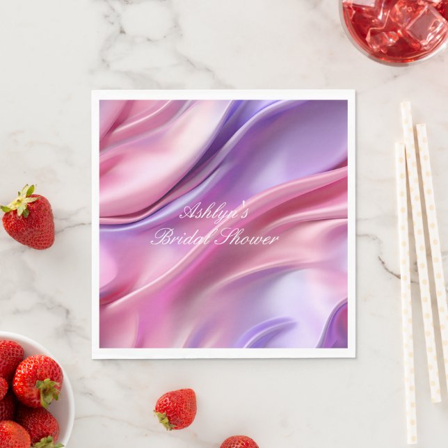 Vacker drömsk rosa lila bröllopsdusch pappersservett (Insitu)
