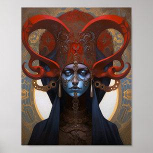 Vacker drottning Fantasy Art Poster