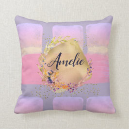 Vacker dubbla-sidig lavander rosa faux glitter kudde