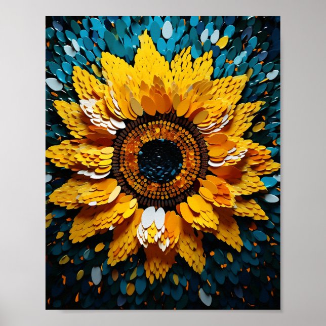 Vacker Dune Sunflower Poster (Framsidan)