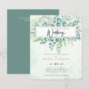 Vacker Dusty Sage Eucalyptus BUDGET Inbjudan