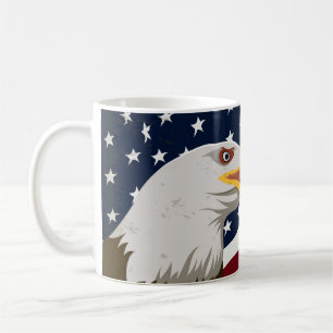 Vacker Eagle och USA flagga-kaffe Mugg