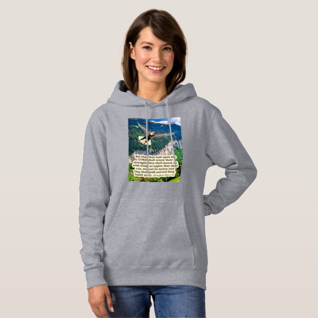 Vacker Eagle Scripture Isaiah 40:31 T Shirt (Hel framsida)
