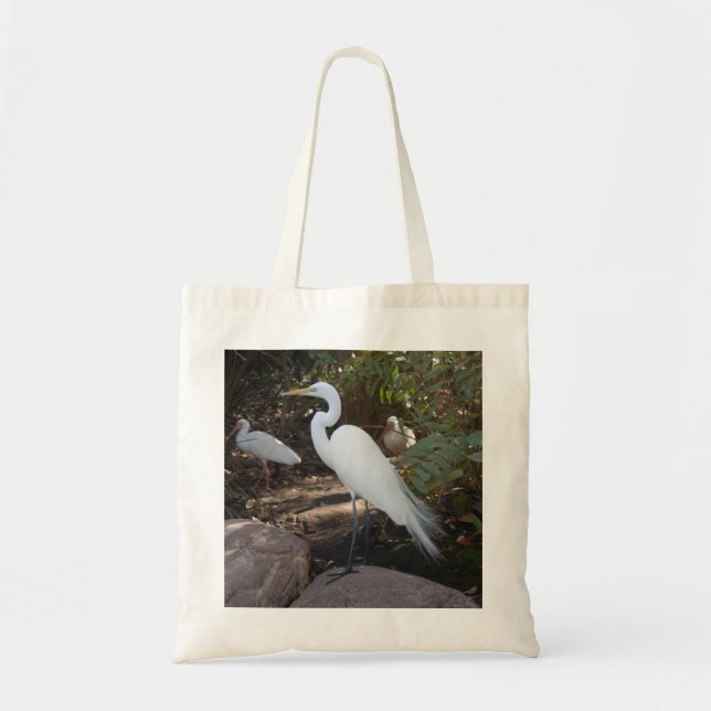 "Vacker Egret"-bag Tygkasse (Framsidan)