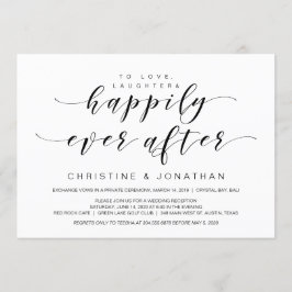 Vacker elegans, svart, vigsel utan familj och vänn inbjudningar