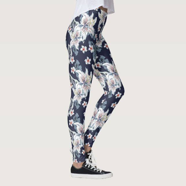 Vacker elegant blomster mönster  leggings (Höger)