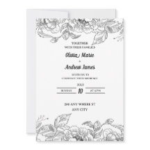 vacker elegant blomstergudstjänstinvitation