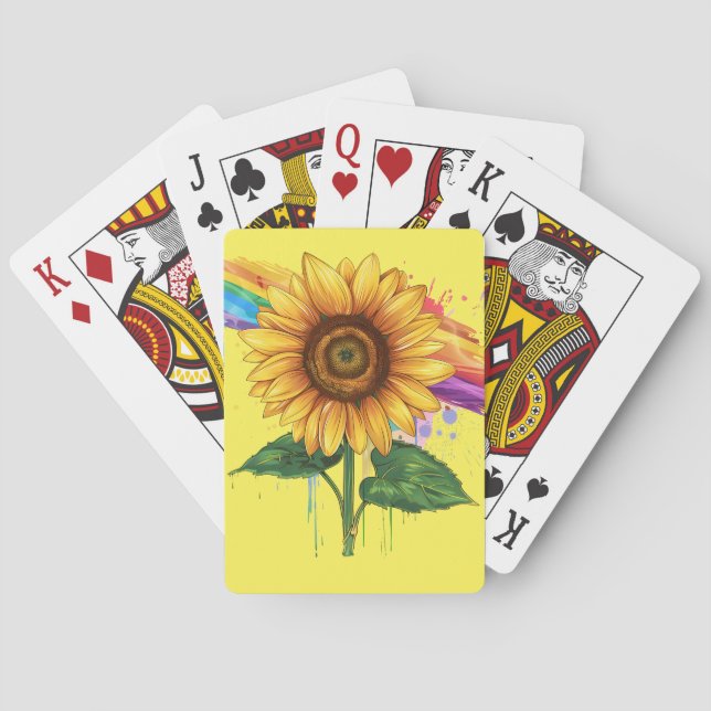 vacker elegant med solros casinokort (Baksidan)