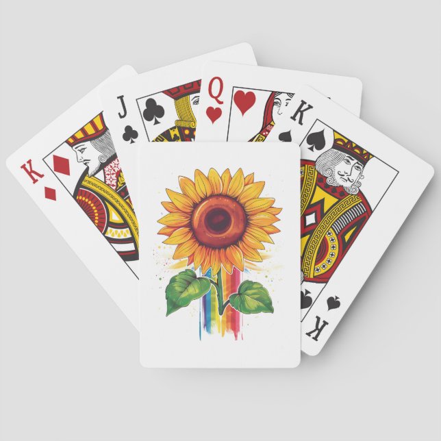 vacker elegant med solros casinokort (Baksidan)
