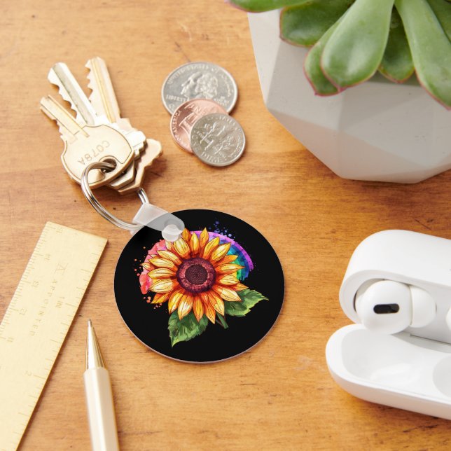 vacker elegant med solros nyckelring (Skrivbord)