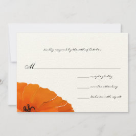 Vacker Elegant Poppy Bröllopsinbjudan OSA Kort