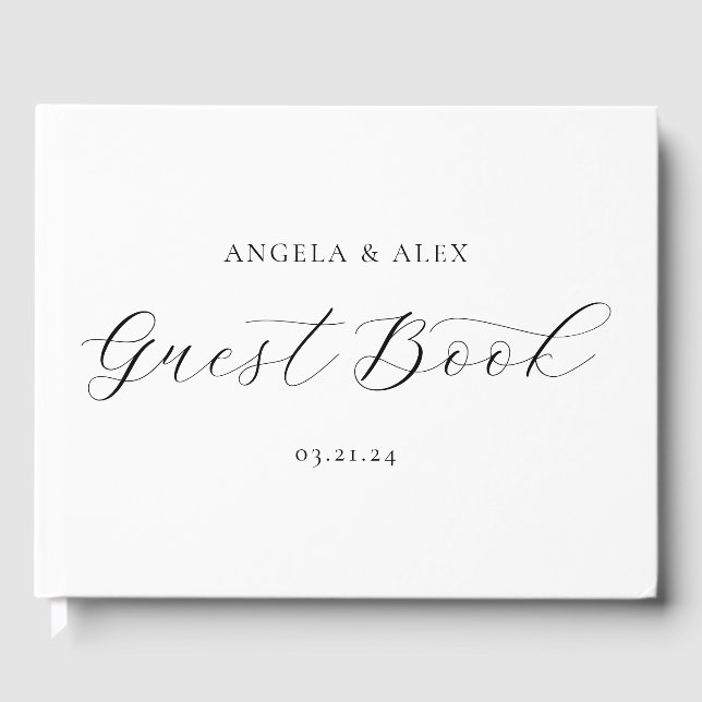 Vacker Elegant Swash Script Bröllop Gästböcker (Framsida)