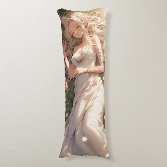 Vacker Elf Girl Anime Kroppskudde (Framsidan Vertikal)