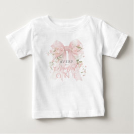 Vacker En 1-års Födelsedag Blommig Slöja Flickor T Shirt