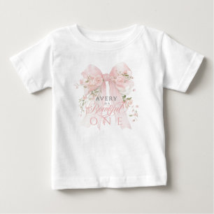 Vacker En 1-årsdag Blommig Slöja Flicka T Shirt