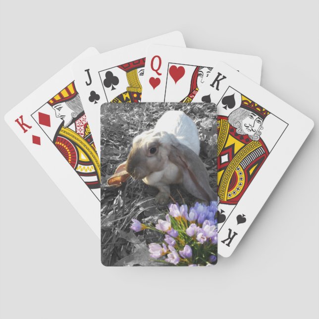 Vacker engelsk lop med blommor casinokort (Baksidan)