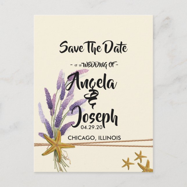 vacker Enkel sjöstjärna Spara datumet Meddelande Vykort (Framsida)