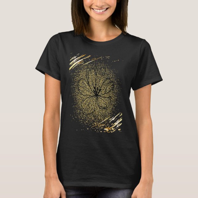 Vacker estetisk blomma Abstrakt blomsterdesign T Shirt (Framsida)