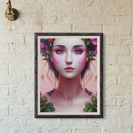 Vacker Eterisk Förtrollad Kvinnlig Fantasykonst Poster