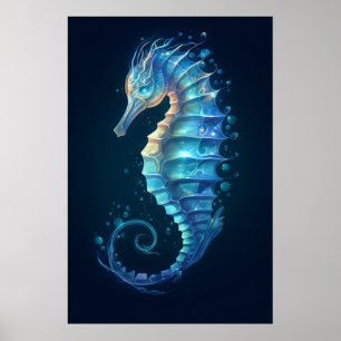 Vacker Etheral Seahorse Poster
