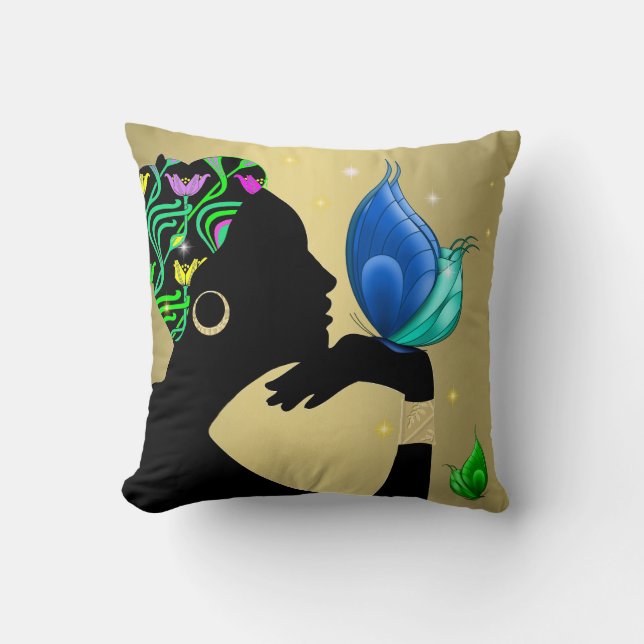 Vacker Ethnic Woman Pillow Kudde (Framsida)