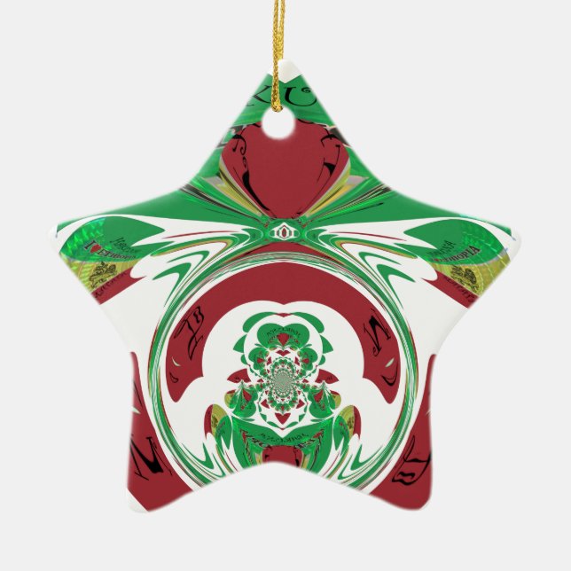 Vacker Etiopien Loely Hakuna Matata I kärlek Hea Julgransprydnad Keramik (Framsidan)