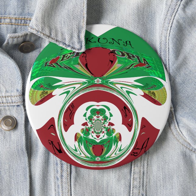 Vacker Etiopien Loely Hakuna Matata I kärlek Hea Knapp (In Situ)