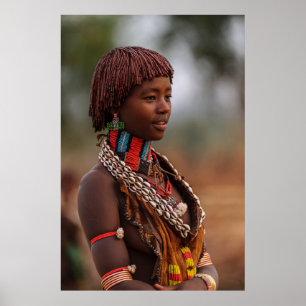 Vacker etiopisk kvinna från Omo Valley Poster