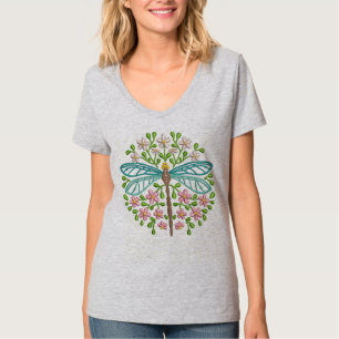 Vacker Exotic Blue Dragonfly Pastel Färg T Shirt