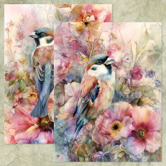 VACKER FÅGEL I TRÄDGÅRDSSCRAPBOOKPAPER