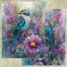 VACKER FÅGEL I TRÄDGÅRDSSCRAPBOOKPAPER