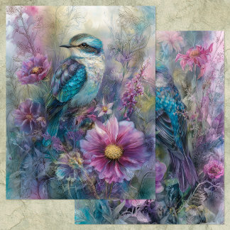 VACKER FÅGEL I TRÄDGÅRDSSCRAPBOOKPAPER
