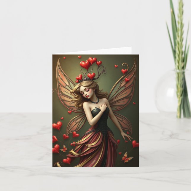 Vacker Fairy Porträtt Card Helgkort (Framsida)