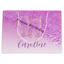 Vacker fallande rosa glitter 21-årsdag