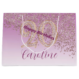 Vacker Fallande Roséguld Glitter 20-årsdag