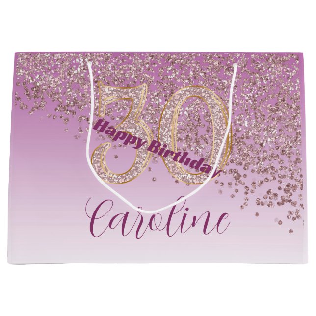 Vacker Fallande Roséguld Glitter 30-årsdag (Framsidan)